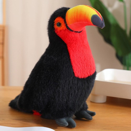 Pluszowy Ptak Tukan Pluszak Maskotka Przytulanka Czerwony 20cm
