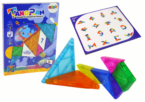 Układanka Tangram 7 Magnetycznych Klocków Puzzle Kolorowe