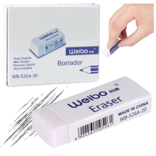 Gumka Do Mazania Biała Szkolna Biurowa WB-526A -30 4cm