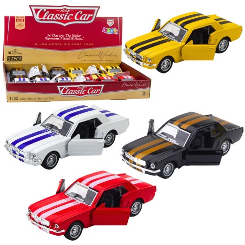 Autko Klasyczne Z Napędem Pull-Back Metalowe Otwierane Drzwi 1:32 Mix