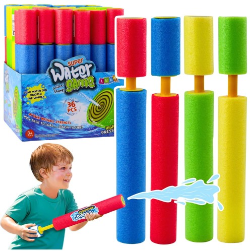 Broń Piankowa Na Wodę Pompka Tuba Wodna Kolorowa 30cm Mix