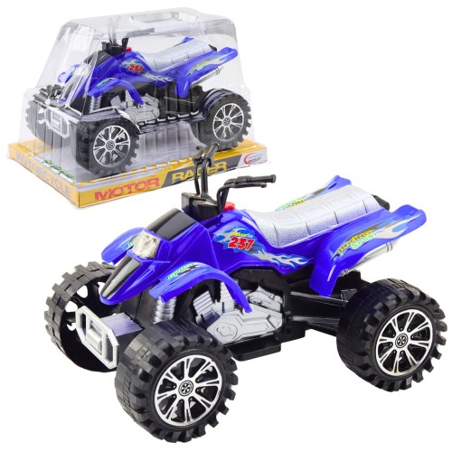 Quad Terenowy Z Napędem Bieżnikowane Koła Niebieski