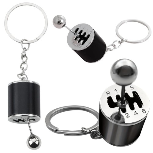 Brelok Metalowy Do Kluczy Skrzynia Biegów Ruchoma Czarny