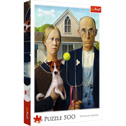 Puzzle - 500 - American Gothic: Psia Edycja - Trefl 37526
