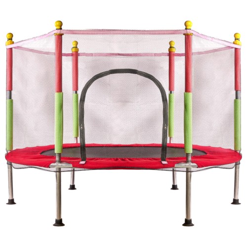Trampolina do domu ogrodu dla dzieci siatka piłki 140cm 55inch czerwona