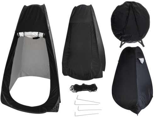 Namiot samorozkładający na prysznic przebieralnia turystyczna toaleta wc czarne